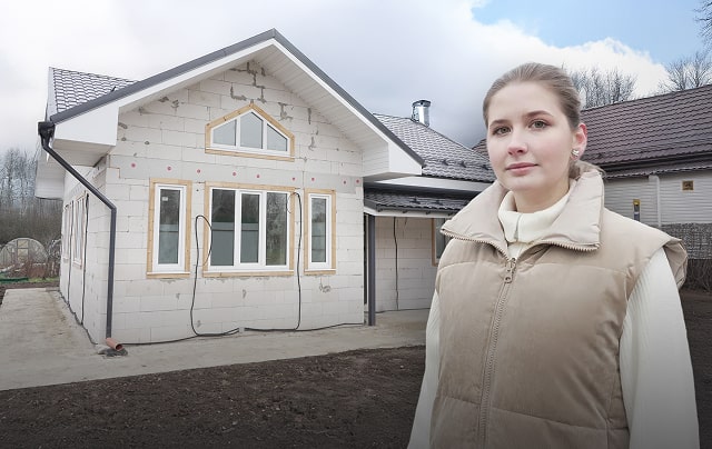 Построили популярный коттедж «Добрыня» из газоблоков